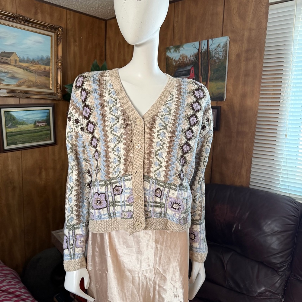 Vintage Eclectic Grandpa Knit Sweater